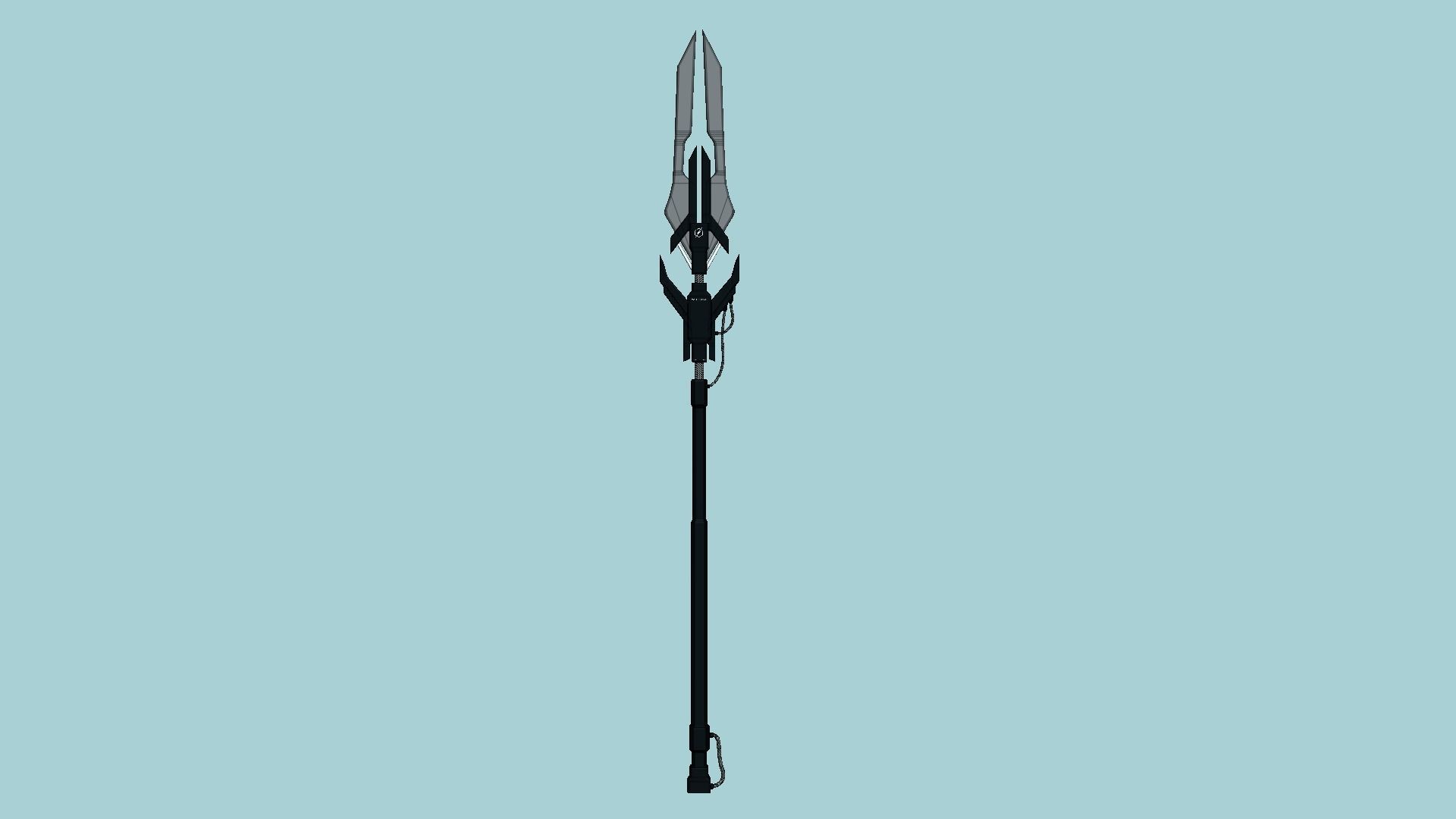 SciFi War Spear A07 Black White - Character Design Fashion Low-poly 3D model_6