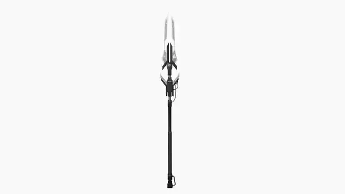 SciFi War Spear A07 Black White - Character Design Fashion Low-poly 3D model