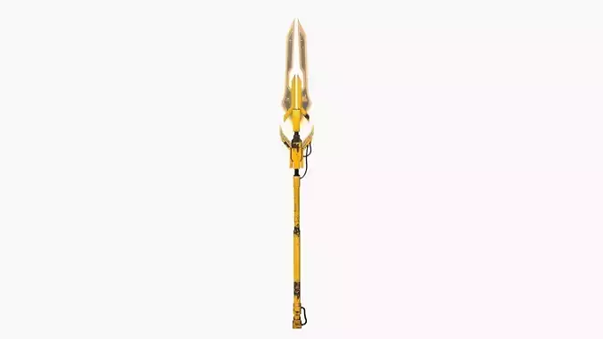 SciFi War Spear A08 Yellow - Character Design Fashion Low-poly 3D model