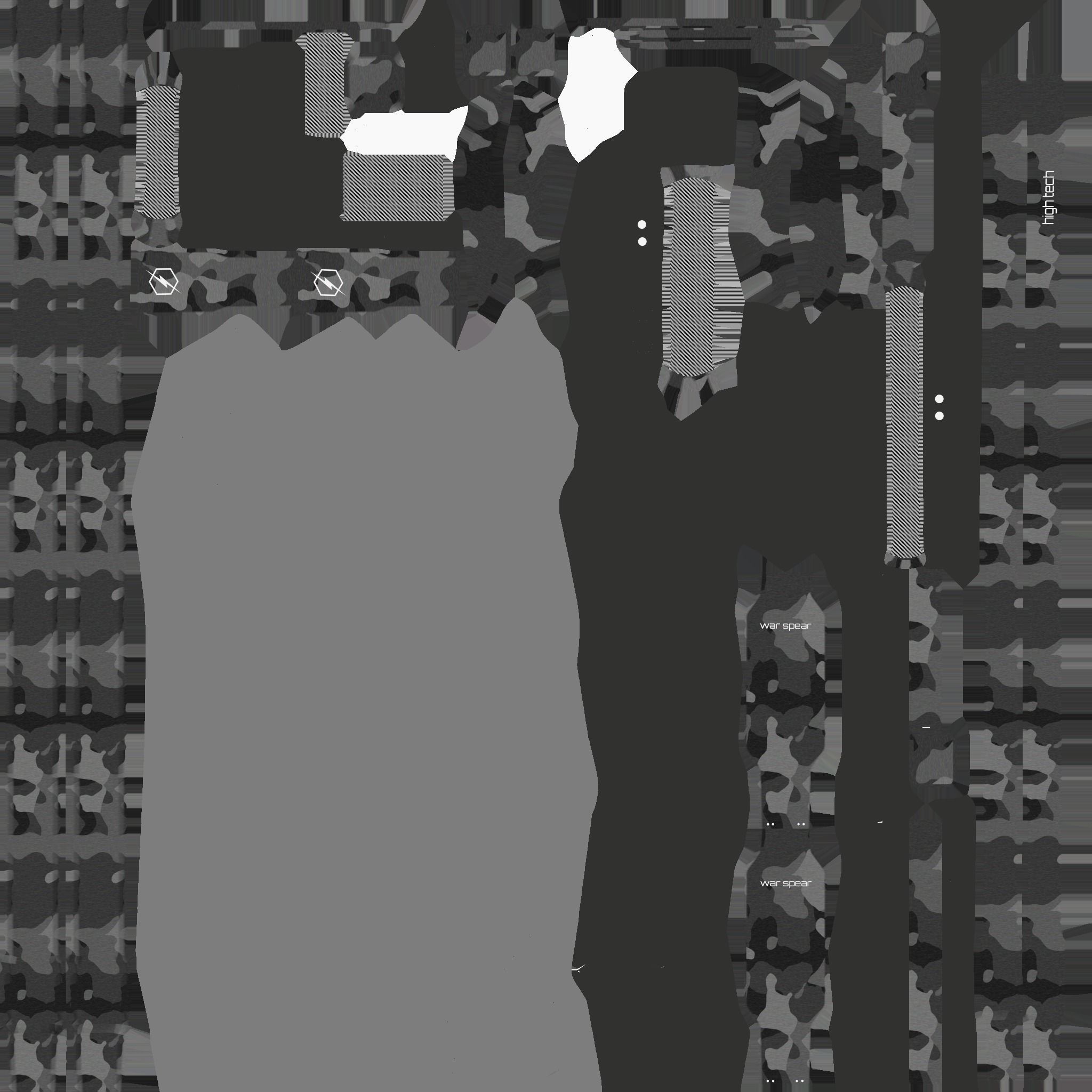 SciFi War Spear A09 Black Camo - Character Design Fashion Low-poly 3D model_19