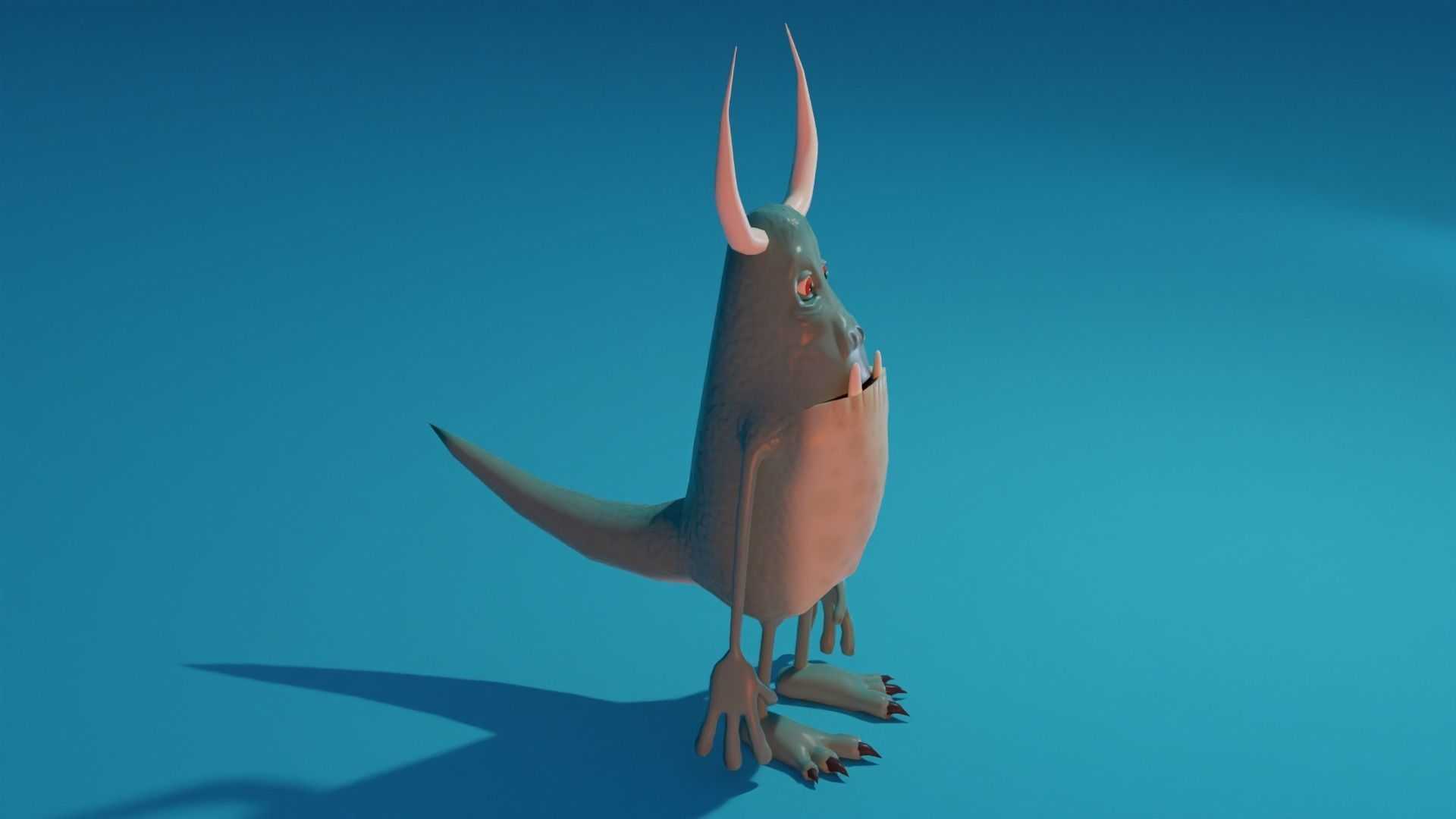 Character monster with horns Low-poly 3D model_9