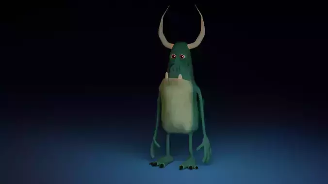 Character monster with horns Low-poly 3D model Character monster with horns Low-poly 3D model