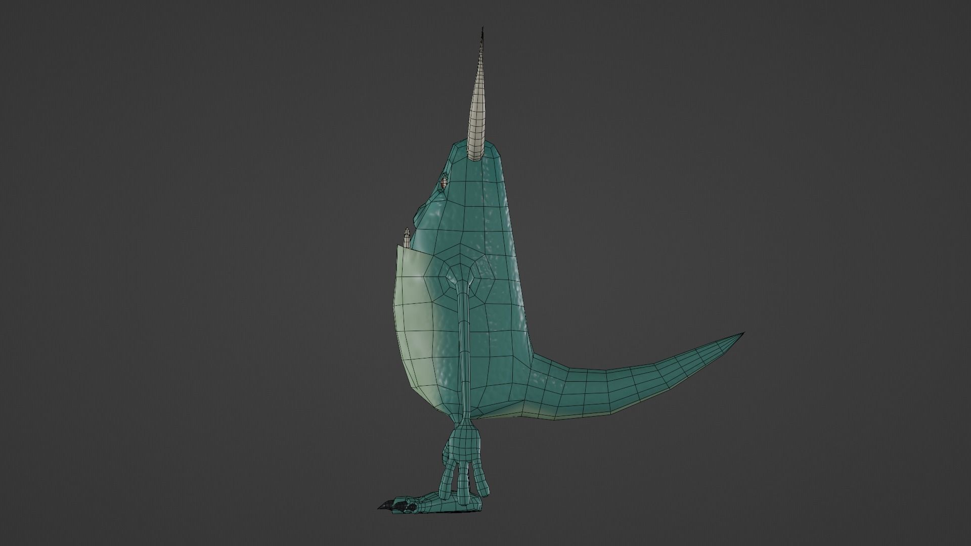 Character monster with horns Low-poly 3D model_12