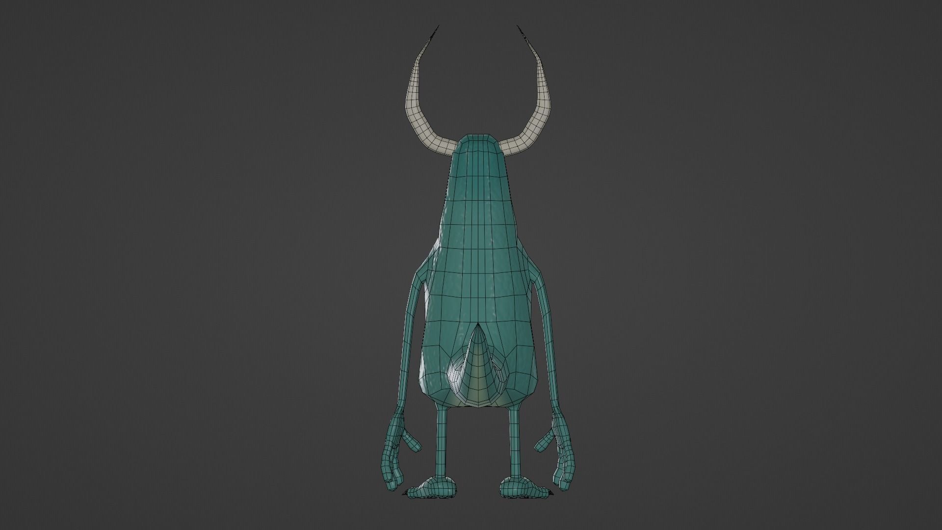 Character monster with horns Low-poly 3D model_11