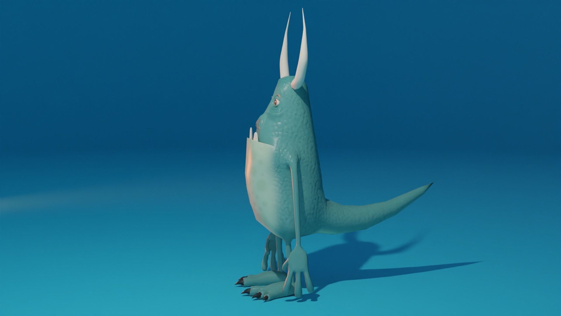 Character monster with horns Low-poly 3D model_8