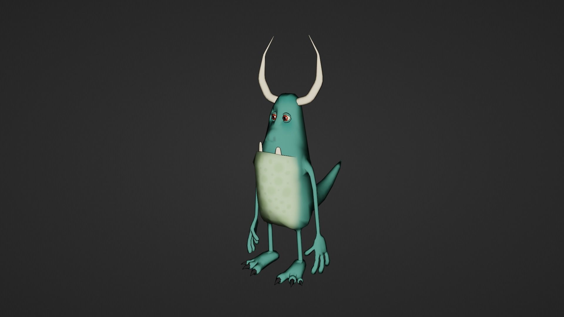 Character monster with horns Low-poly 3D model_21