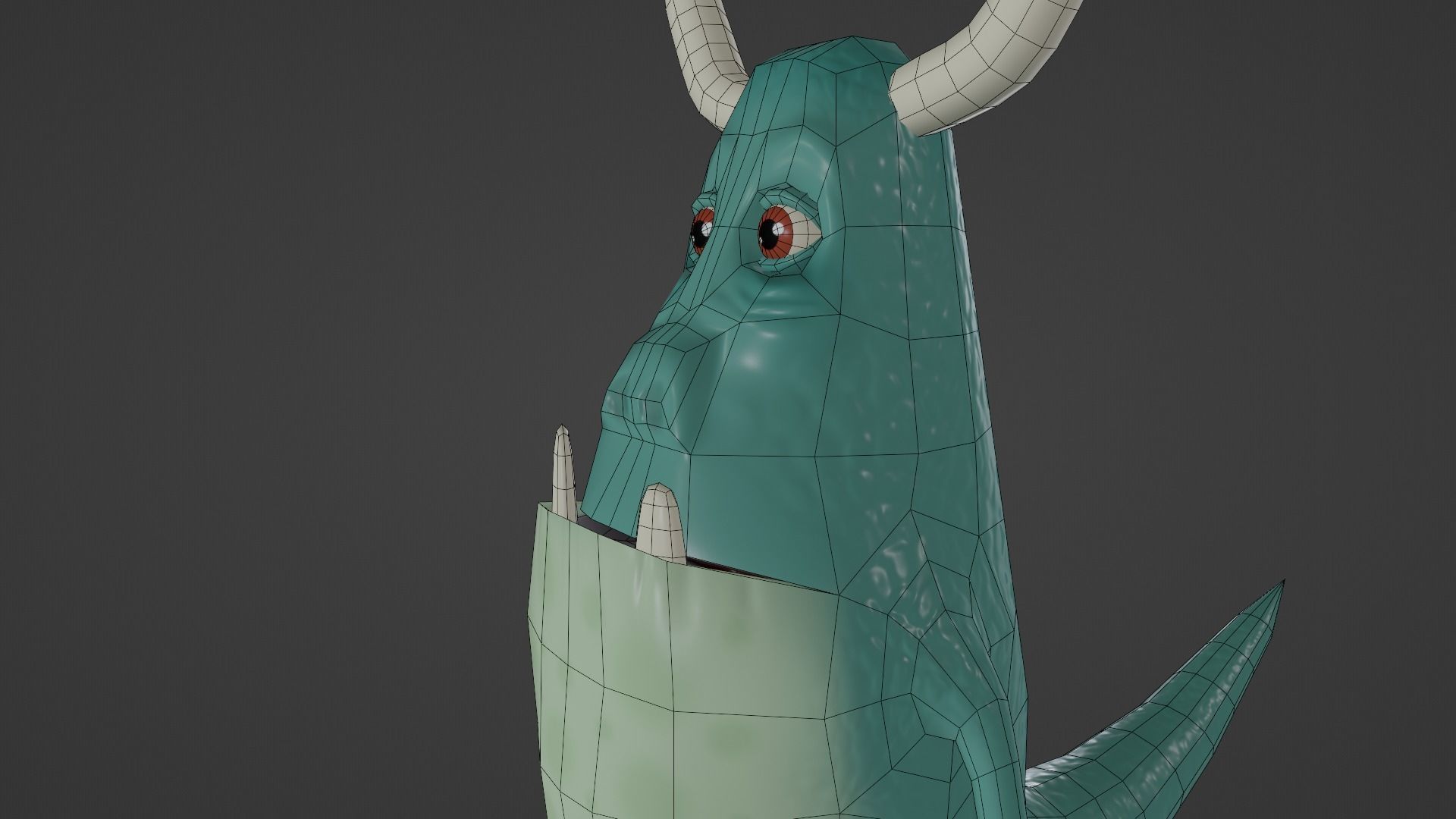 Character monster with horns Low-poly 3D model_20