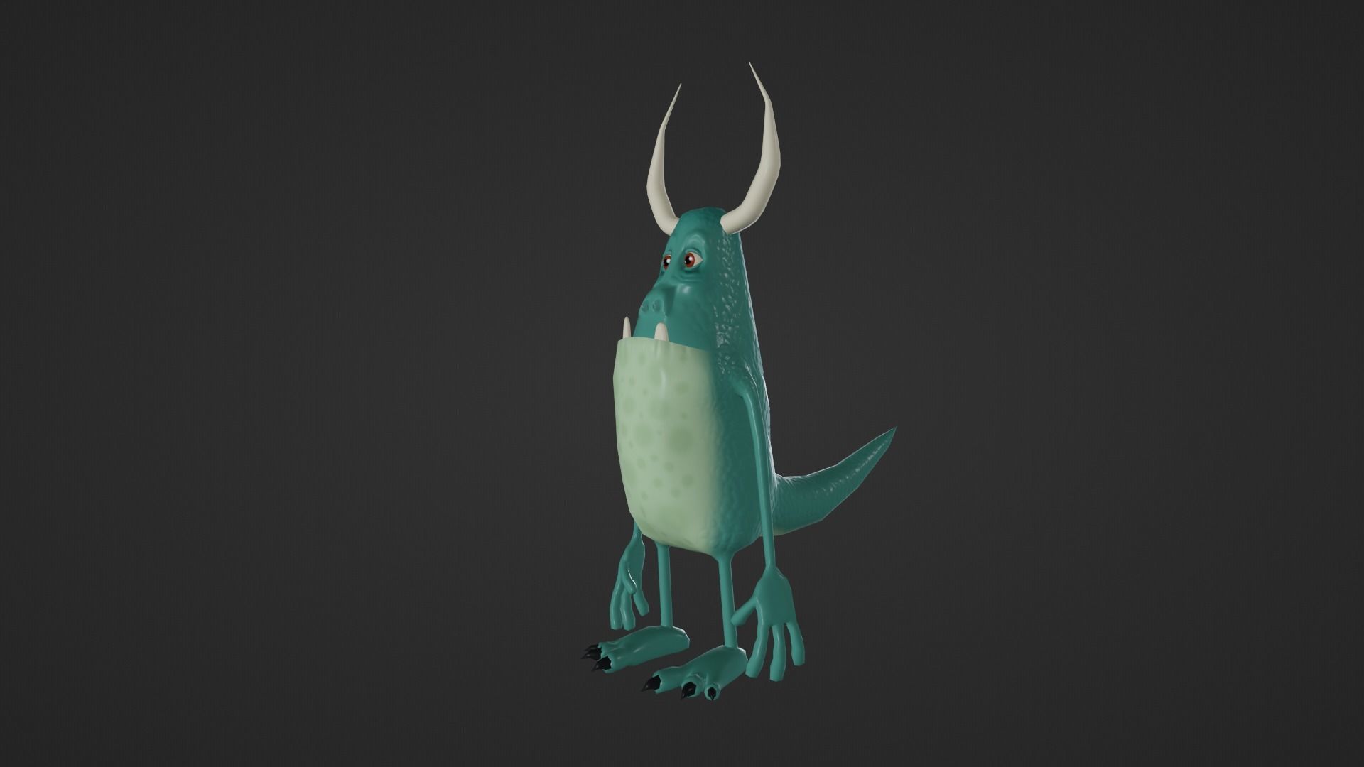 Character monster with horns Low-poly 3D model_24