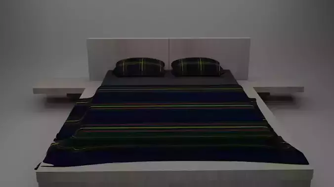 BEDROOM bed with stripes