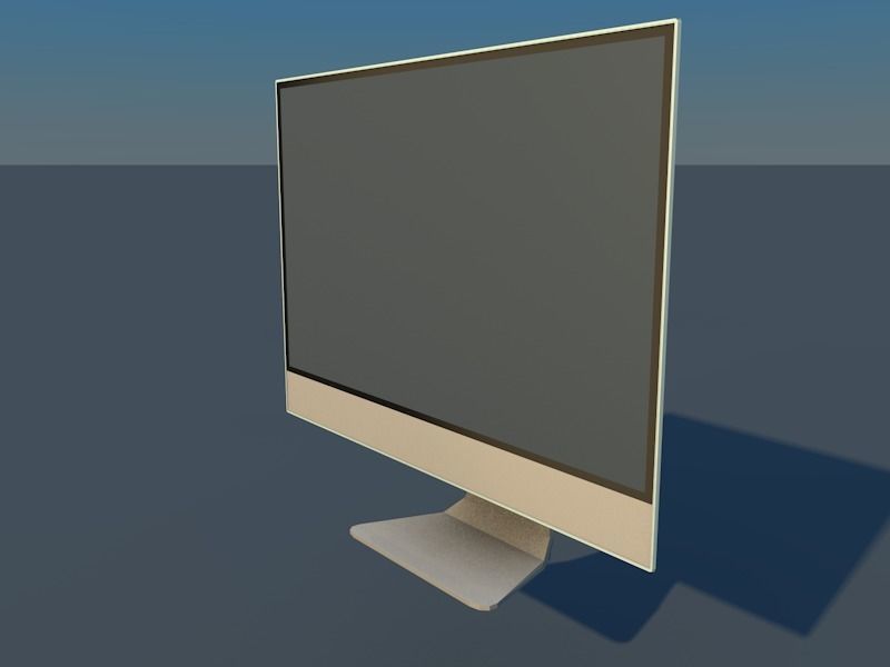 Desktop computer monitor Low-poly 3D model_1