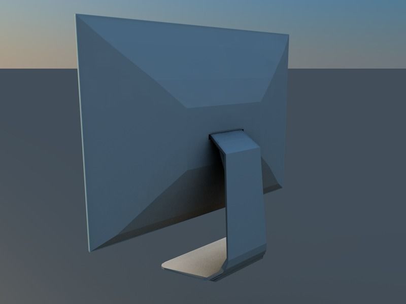 Desktop computer monitor Low-poly 3D model_2