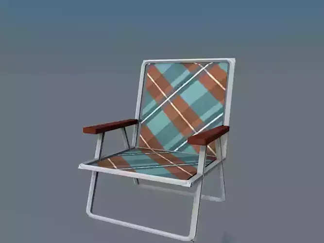 AluminumChair folding chair with plaid pattern