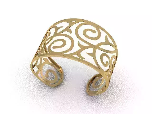 Bracelet filigree gold cuff ring