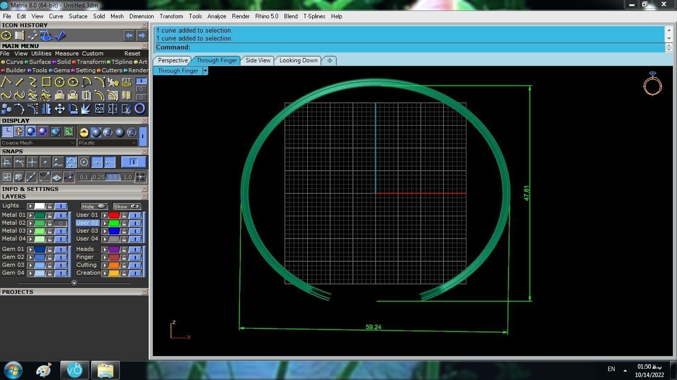 Bracelet filigree gold cuff ring 3D print model_5