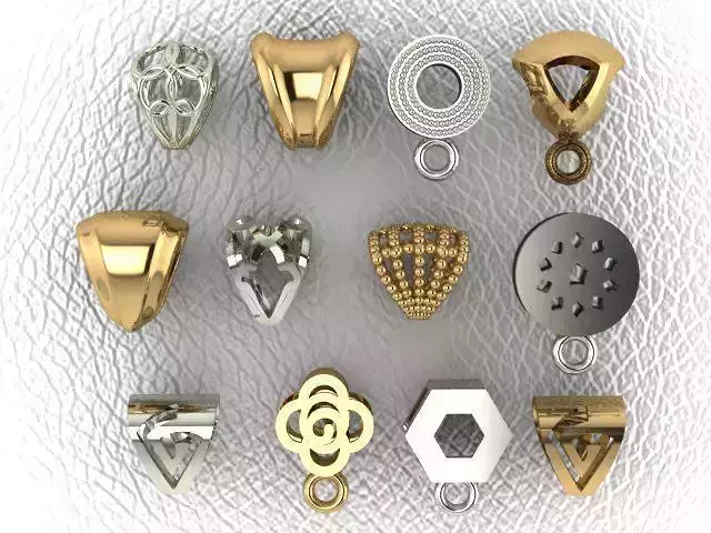 Bails gold and silver jewelry charms
