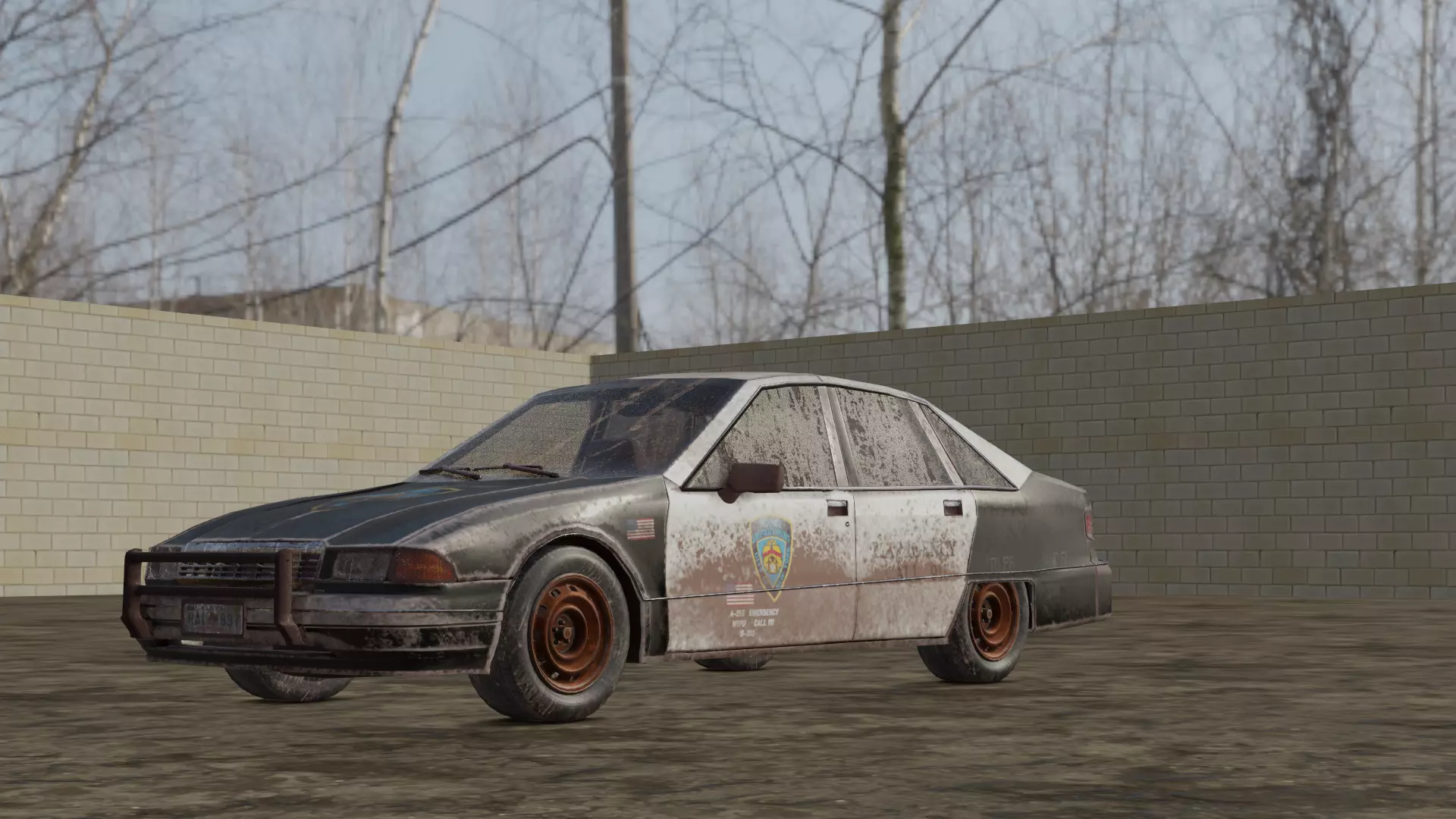 Game Ready Police Car Free low-poly 3D model