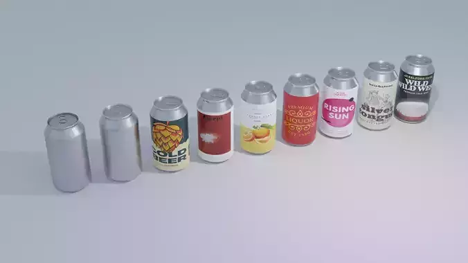 Ultimate Beer can Pack 9 Variants 4K
