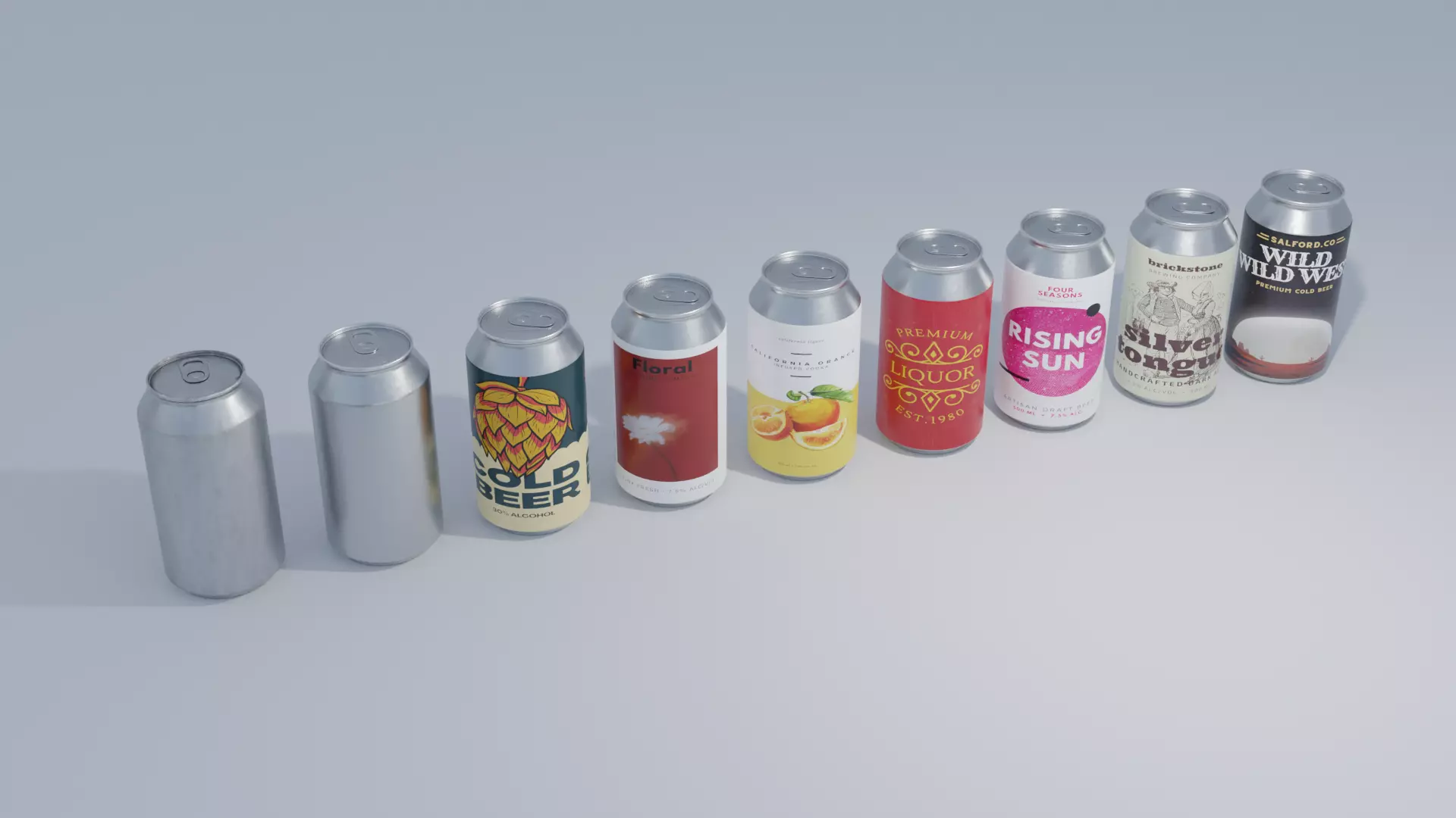 Ultimate Beer can Pack 9 Variants 4K Low-poly 3D model_0