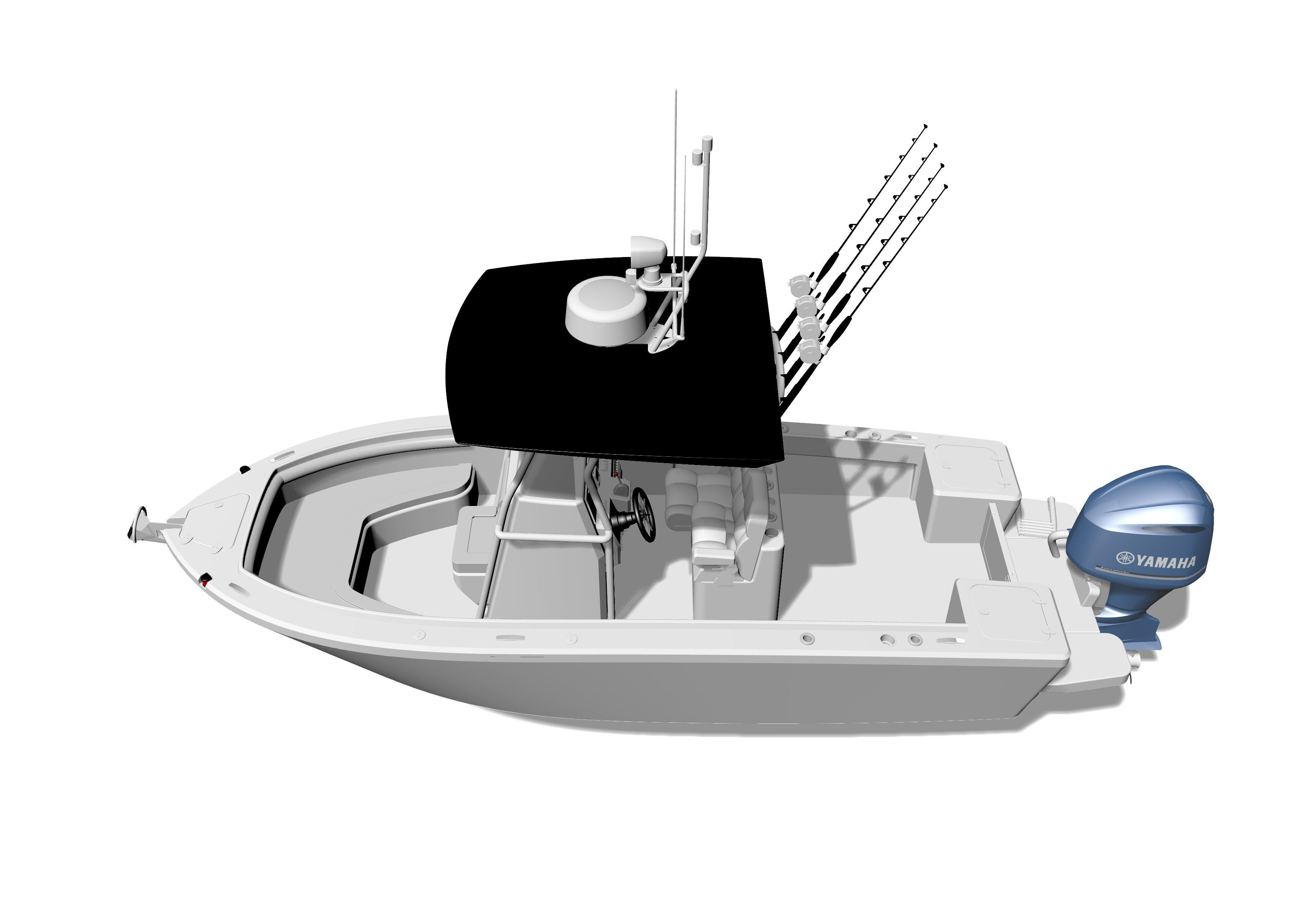 6 Meter Fishing Hard Top Boat  3D model_17