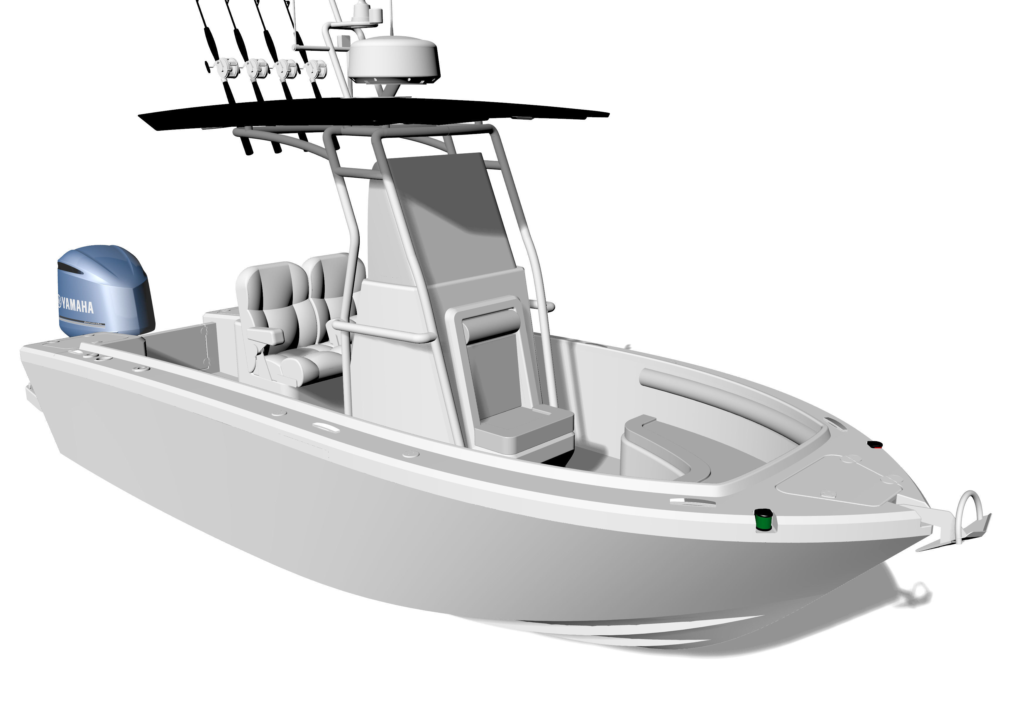 6 Meter Fishing Hard Top Boat  3D model_13