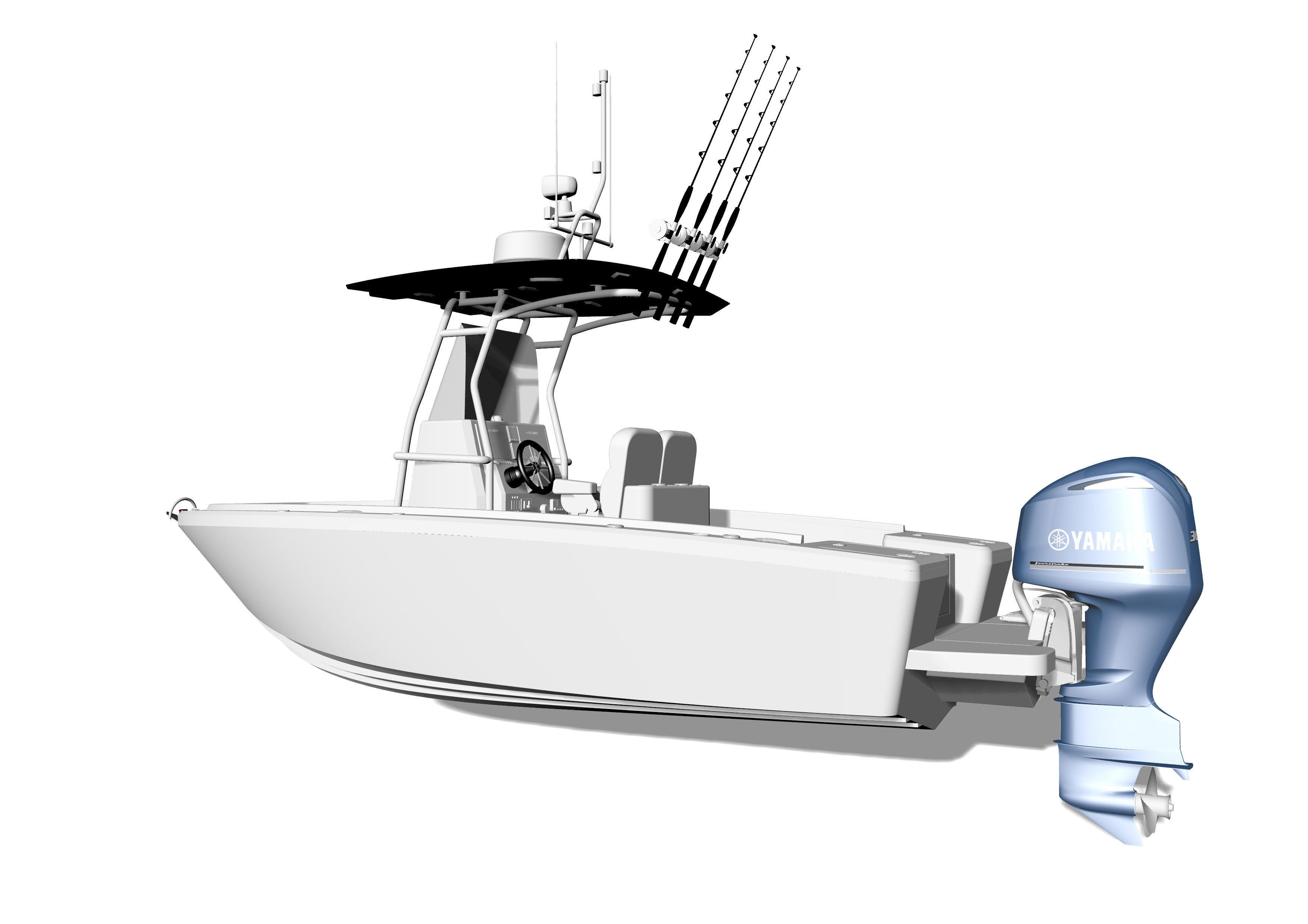 6 Meter Fishing Hard Top Boat  3D model_9