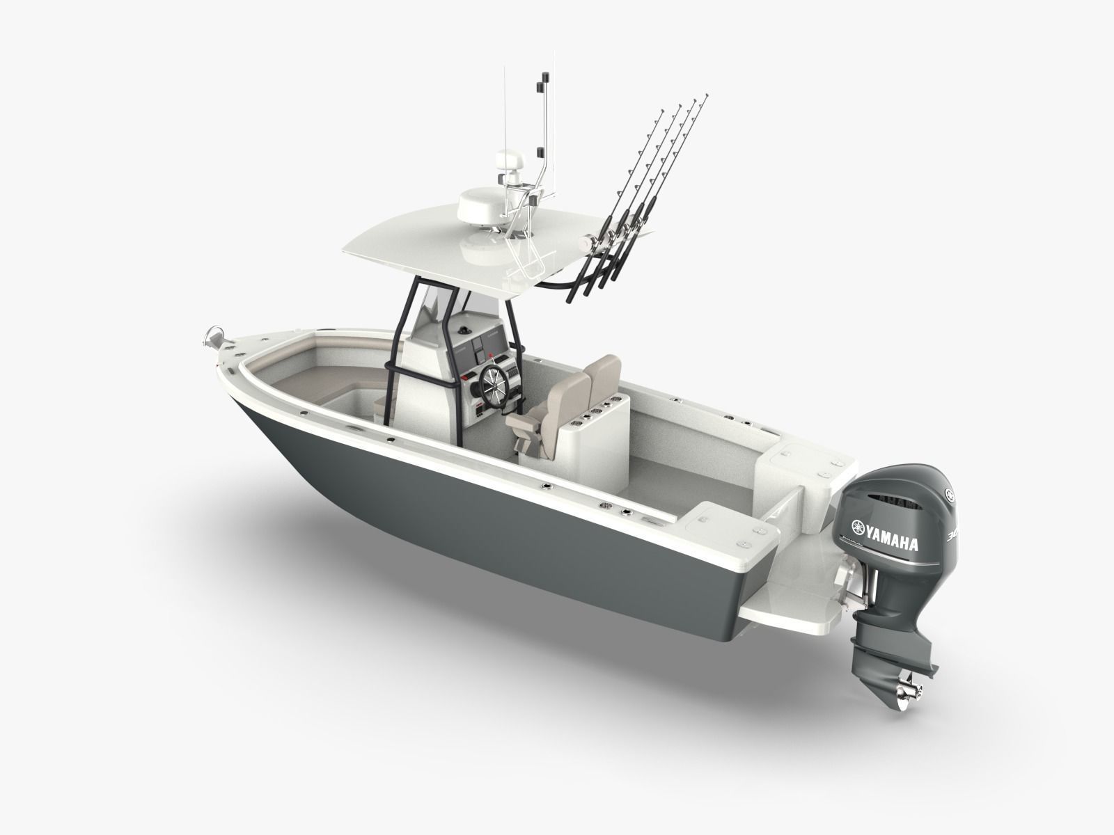 6 Meter Fishing Hard Top Boat  3D model_1