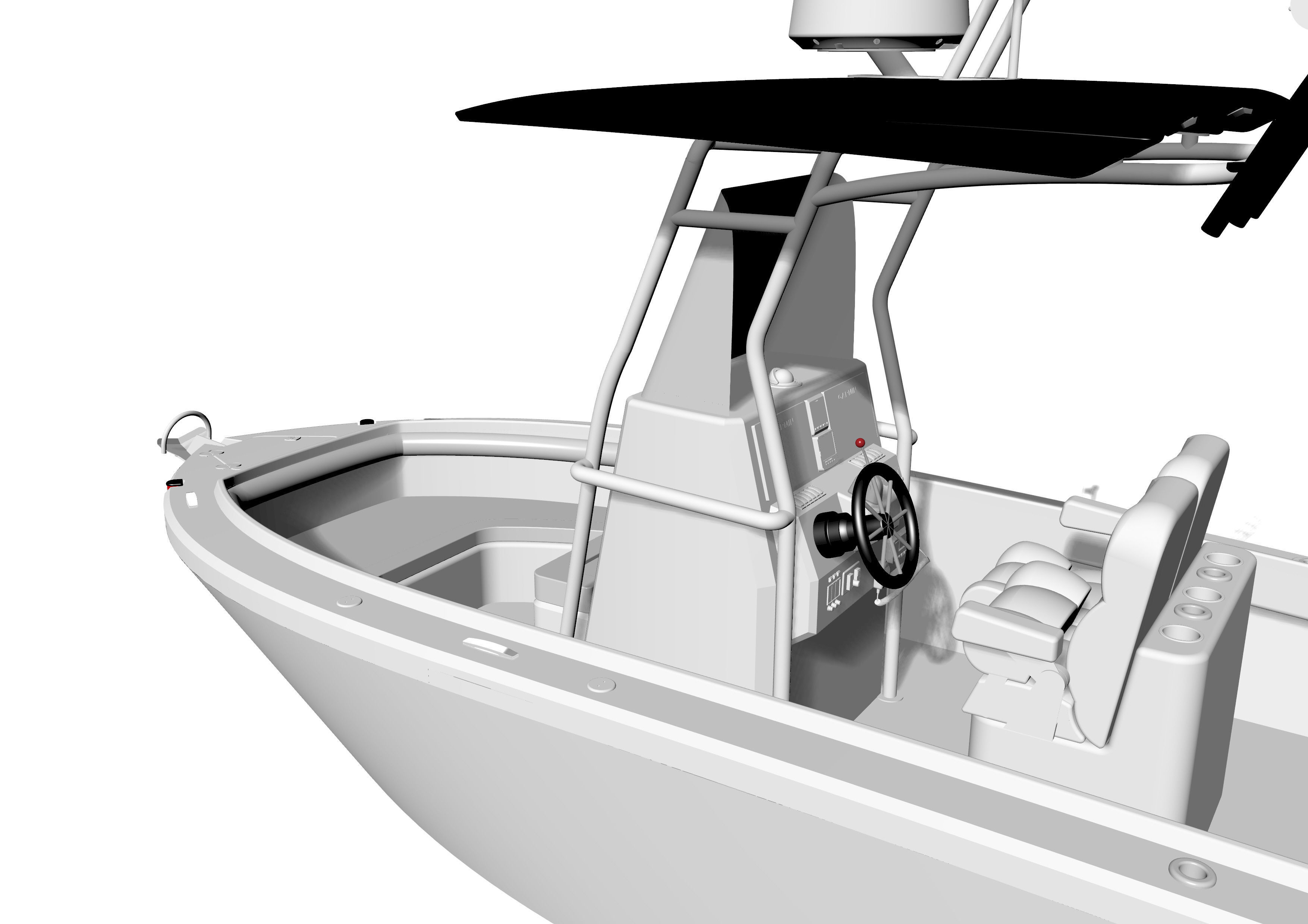 6 Meter Fishing Hard Top Boat  3D model_15
