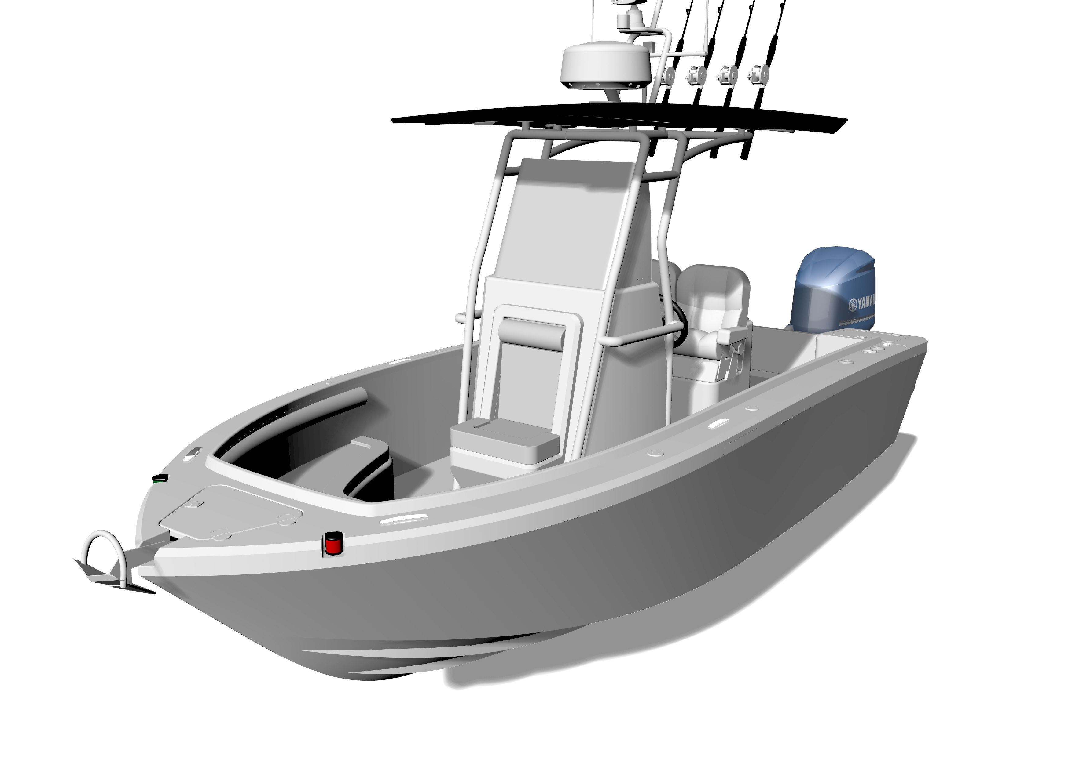 6 Meter Fishing Hard Top Boat  3D model_14