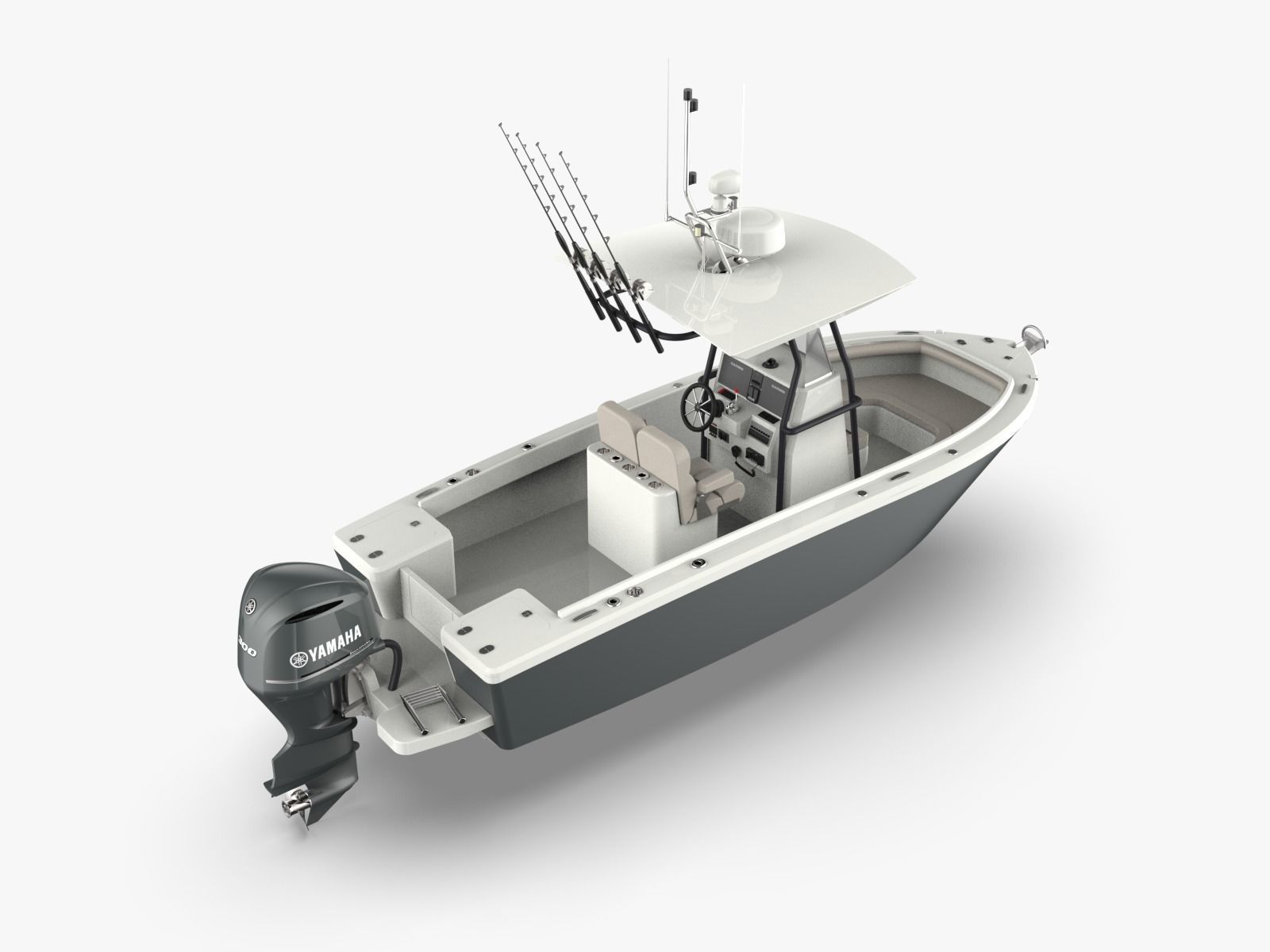 6 Meter Fishing Hard Top Boat  3D model_7