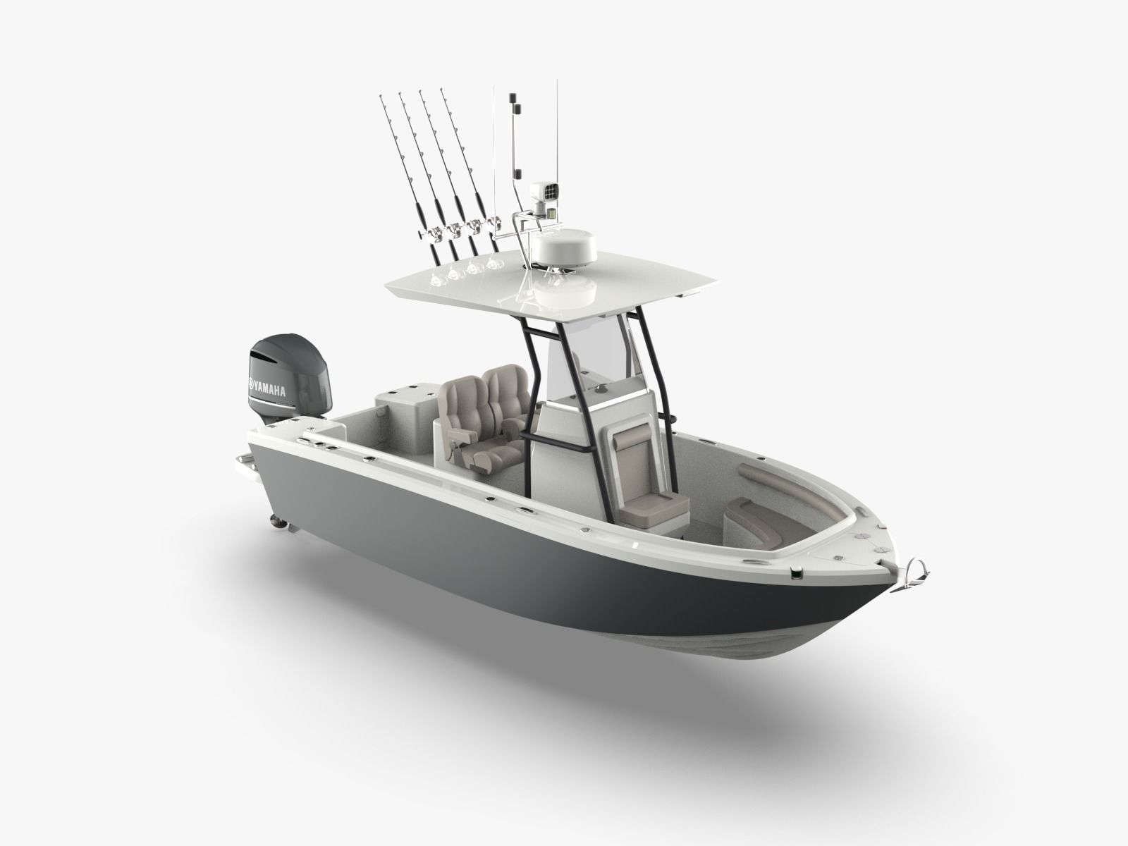 6 Meter Fishing Hard Top Boat  3D model_4