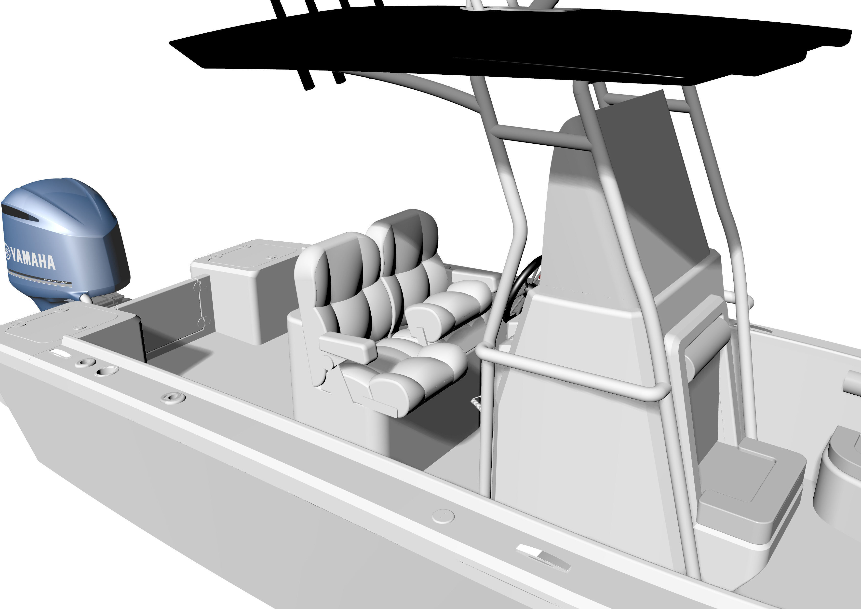 6 Meter Fishing Hard Top Boat  3D model_12