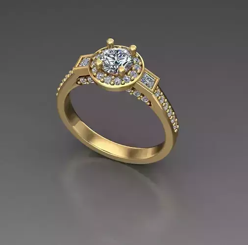 Solitaire Wedding Engagement Women Ring 3D print model