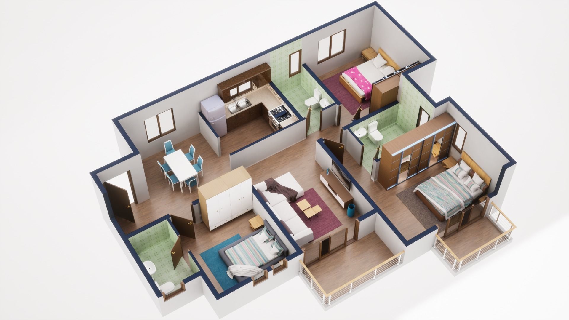 3D Floor Plan Model 53 3D model_1