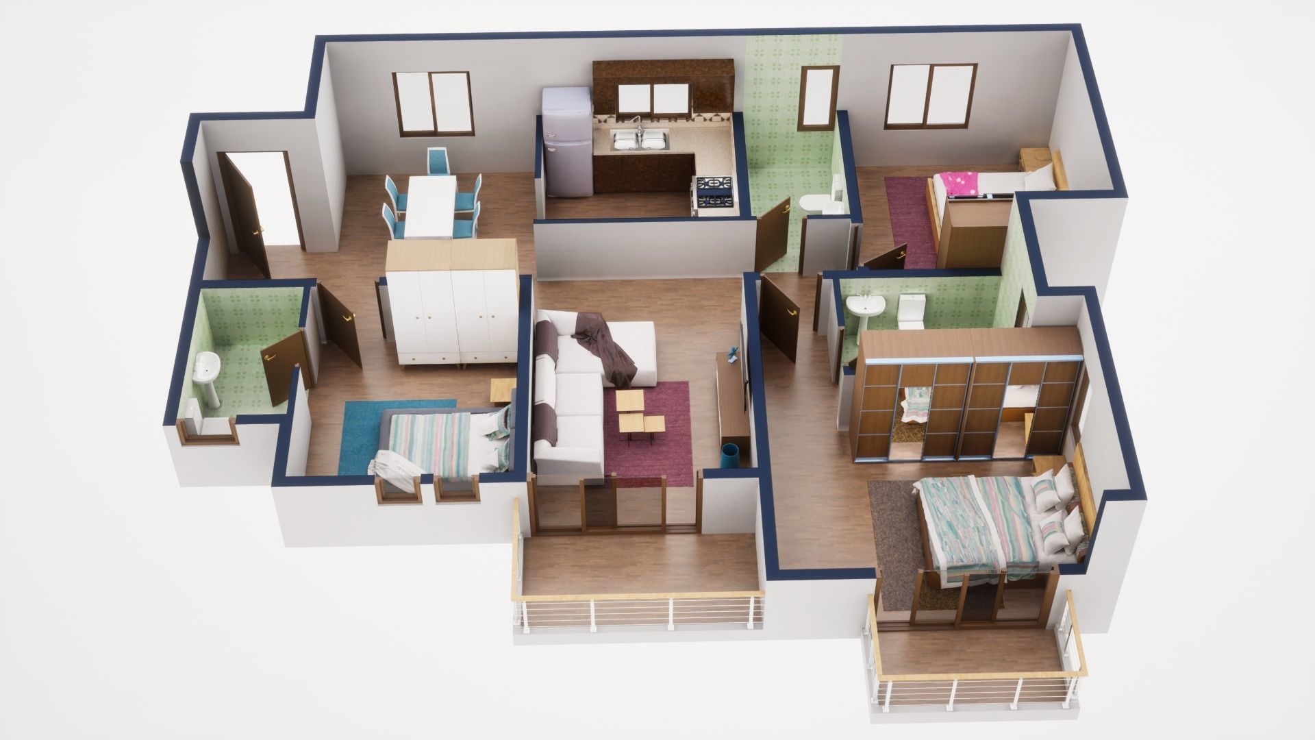 3D Floor Plan Model 53 3D model_2