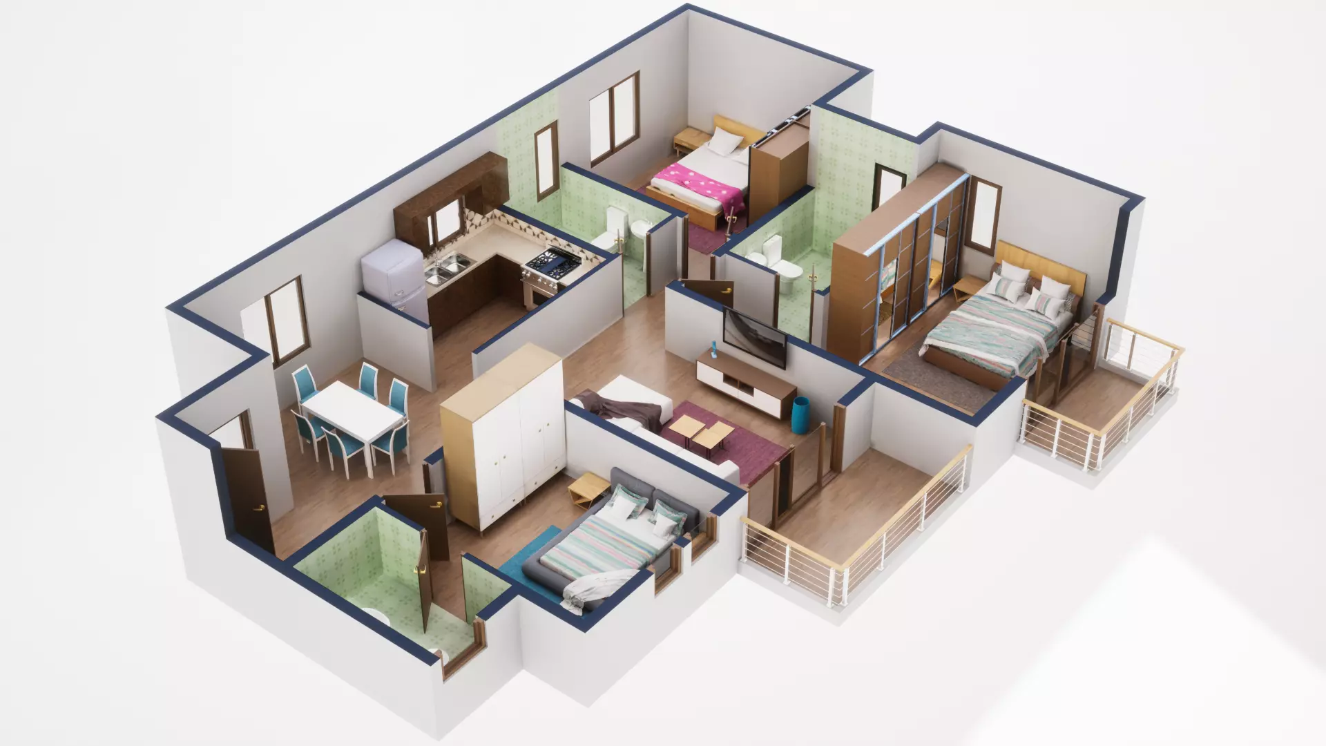 3D Floor Plan Model 53 3D model_0
