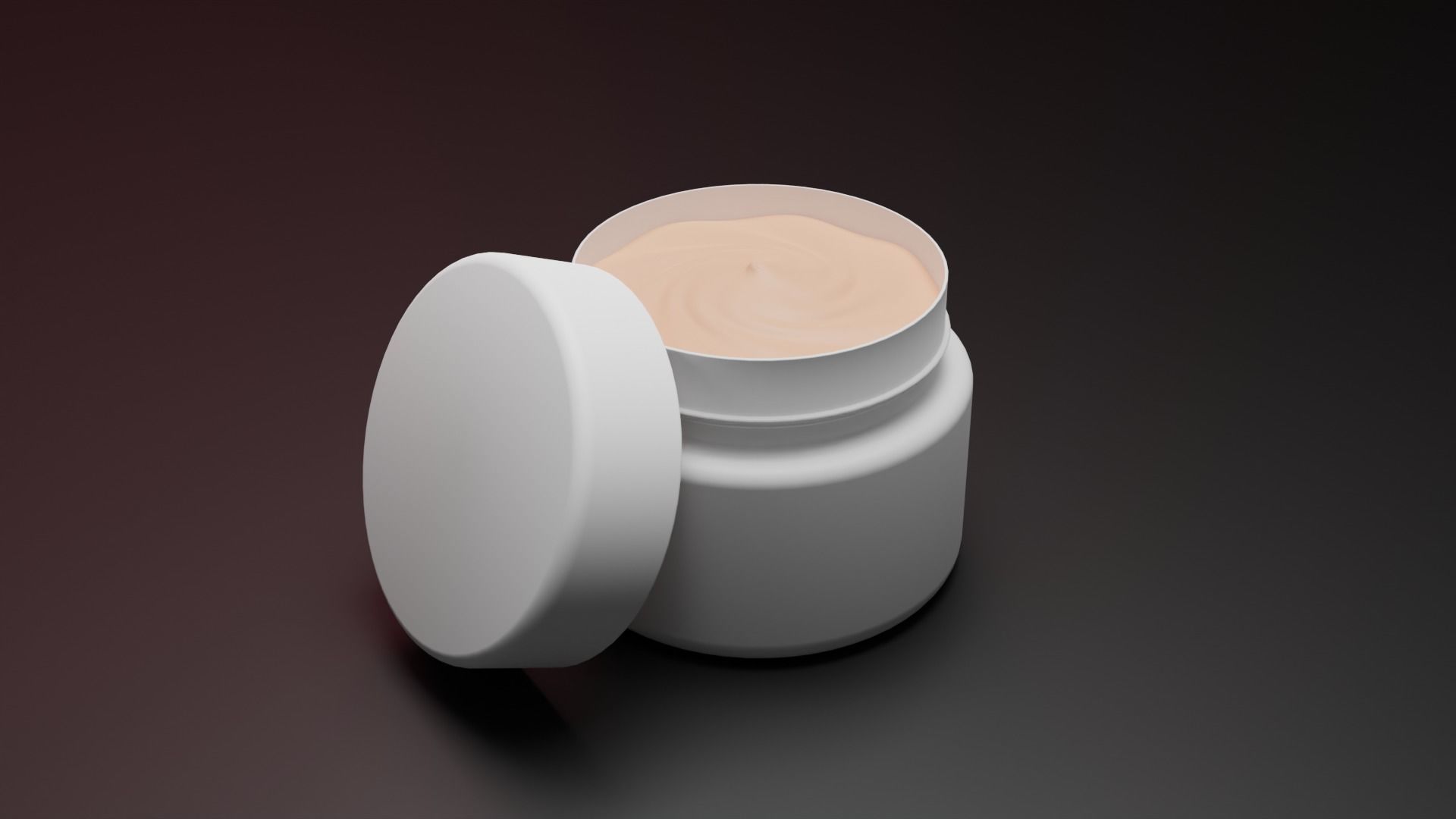 Cosmetic Jar with Lid 3D model_2