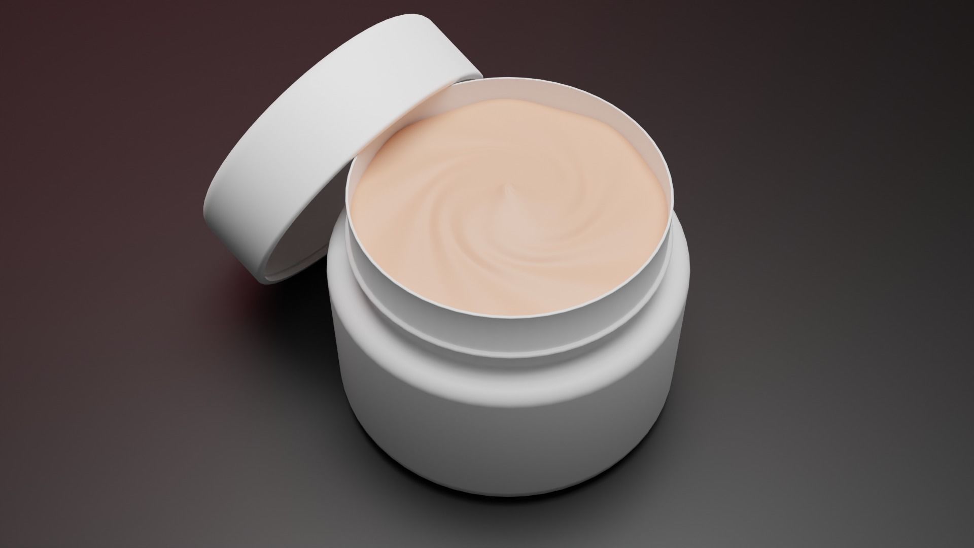 Cosmetic Jar with Lid 3D model_4