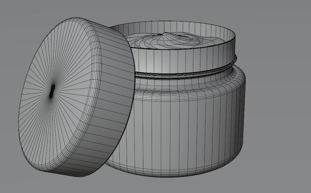 Cosmetic Jar with Lid 3D model_6
