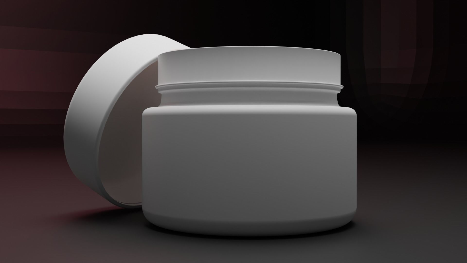Cosmetic Jar with Lid 3D model_3