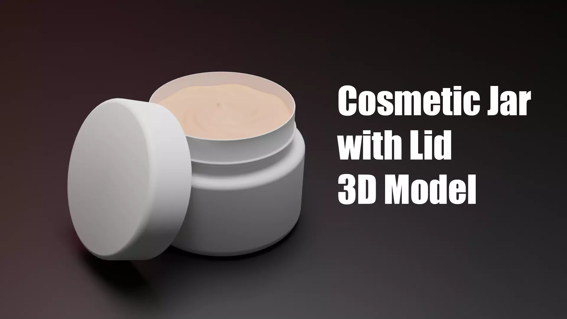 Cosmetic Jar with Lid 3D model_0