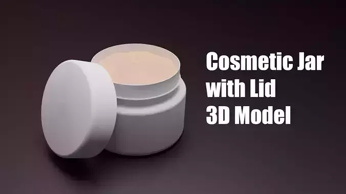Cosmetic Jar with Lid 3D model