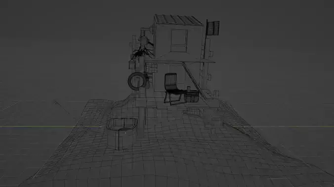 stylized cabin 3d model