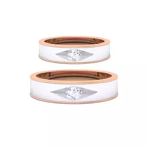 Solitaire Couple Band Rings