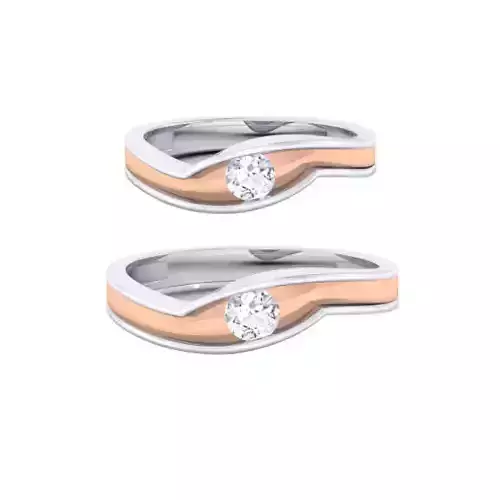 Solitaire Couple Band Rings