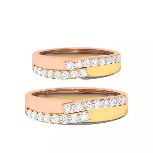 Solitaire Couple Band Rings
