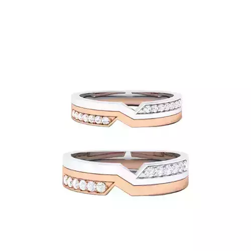 Solitaire Couple Band Rings