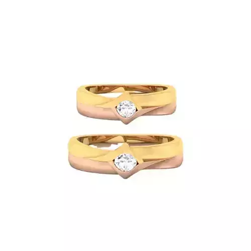 Solitaire Couple Band Rings