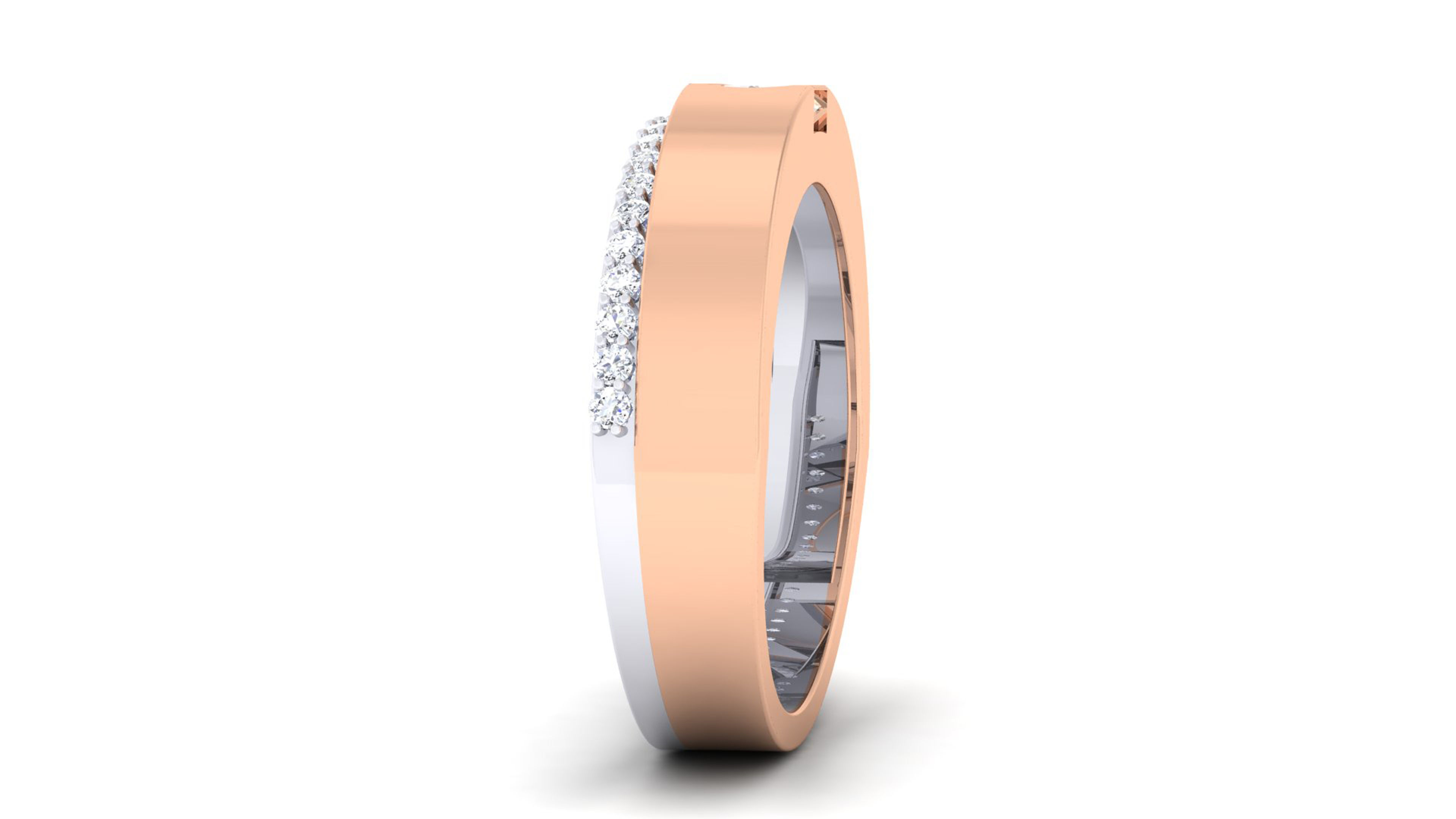 Solitaire Couple Band Rings 3D print model_8