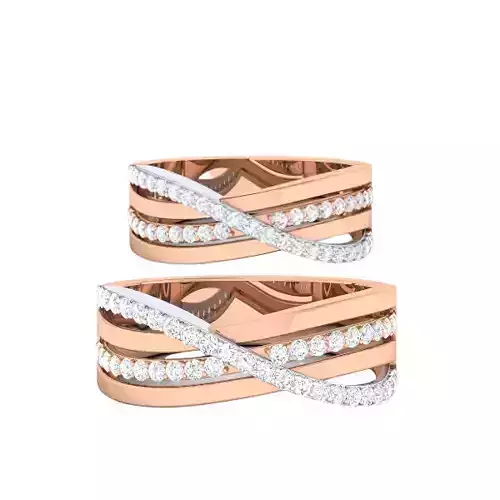 Solitaire Couple Band Rings