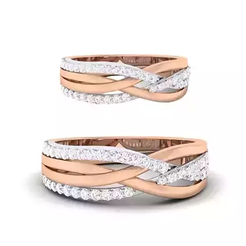 Solitaire Couple Band Rings